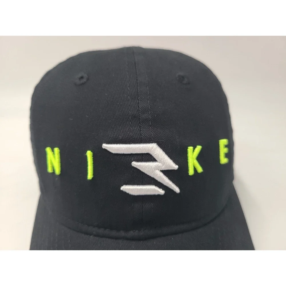 Youth Nike 3Brand Dual Logo Adjustable Hat Cap Cotton Swoosh Logo Boy Girl Black